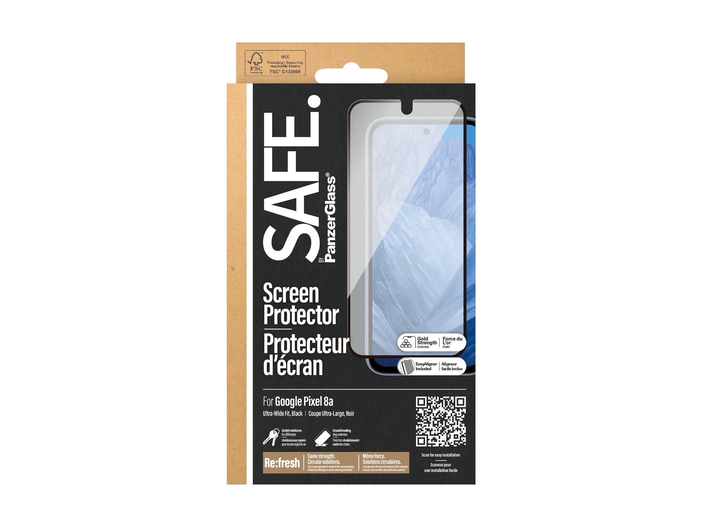 SAFE. by PanzerGlass Ultra-Wide Fit Screen Protector for Google Pixel 8A - Clear