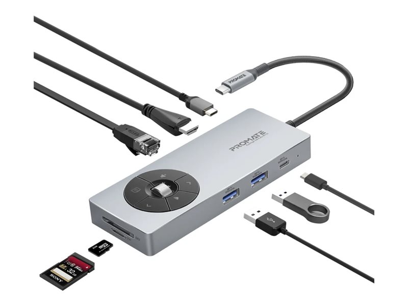 Promate ComandHub-Pro docking station USB-C Product shot Front 79500
