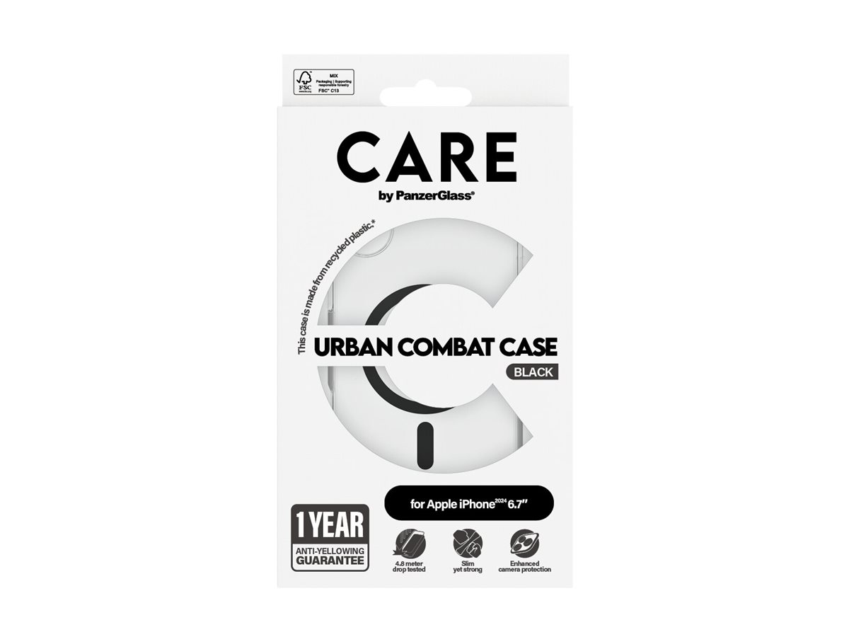 PanzerGlass CARE kryt Apple iPhone 16 Plus MagSafe Urban Combat čirý/černý – foto 4