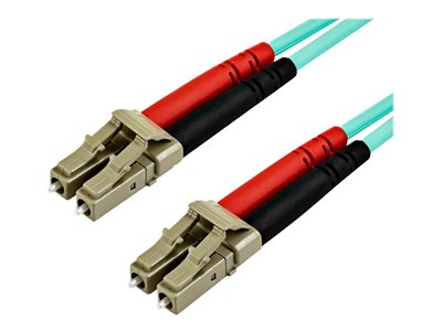 StarTech.com 15 m OM4 LC to LC Multimode Duplex Fiber Optic Patch Cable- Aqua