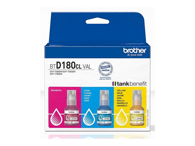 Brother BTD180CL Multipack - pack de 3 - jaune, cyan, magenta - original - recharge d\'encre