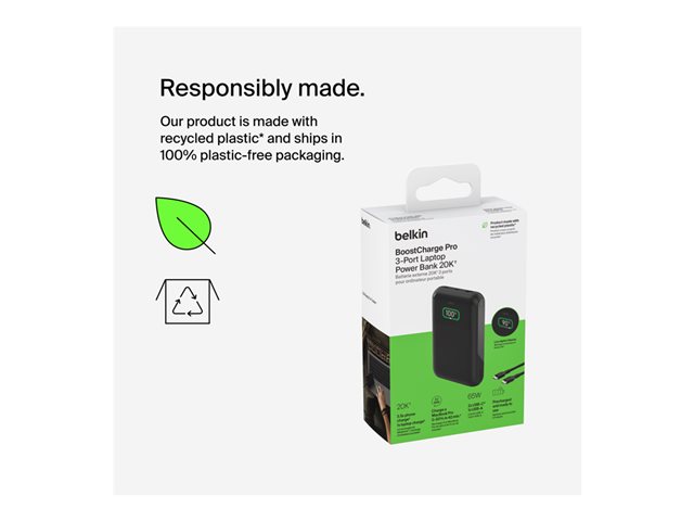 Belkin Batterie de secours pour laptop 65W 20K USB-C
