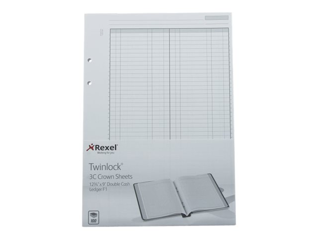 Acco Twinlock Crown 3c Double Ledger Loose Leaf Accounting System Refill 100 Sheets