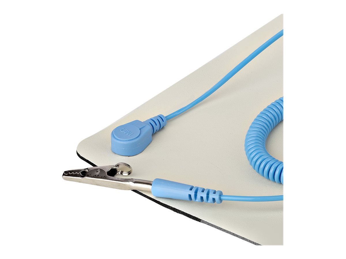StarTech.com 23x47in Anti Static Mat, ESD Mat for Electronics Repair, Anti Static Desk Mat w/Detachable Grounding Wire, ANSI/ESD S 4.1 Compliant, Flexible Thermoplastic Work Mat/Pad - Suitable for Tables (LG-ANTI-STATIC-MAT) - antistatická podložka - detachable grounding wire – foto 7