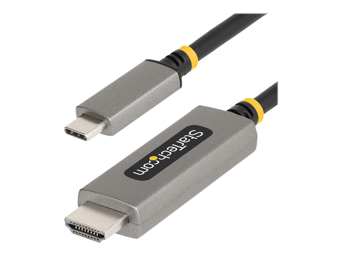 StarTech.com 6ft (2m) USB-C to HDMI Adapter Cable, 8K 60Hz, 4K 144Hz, HDR10, USB Type-C to HDMI 2.1 Video Converter Cable, USB-C DP Alt Mode/USB4/Thunderbolt 3/4 Compatible - USB-C Laptop to HDMI Monitor (135B-USBC-HDMI212M) - kabel adaptéru - 2 m