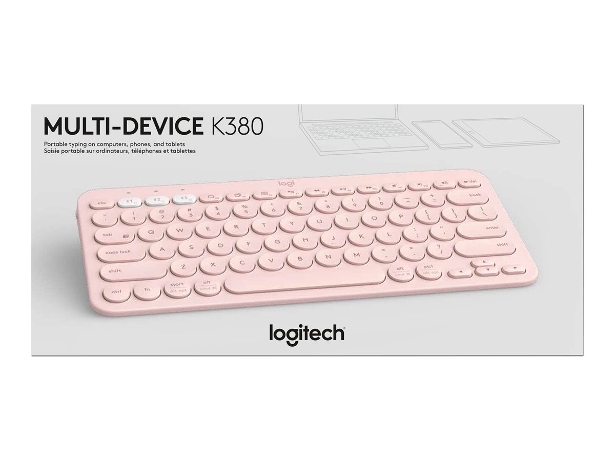 Logitech K380 Multi-Device Bluetooth Keyboard - klávesnice - QWERTY - US mezinárodní - rùžová Vstupní zařízení – foto 5