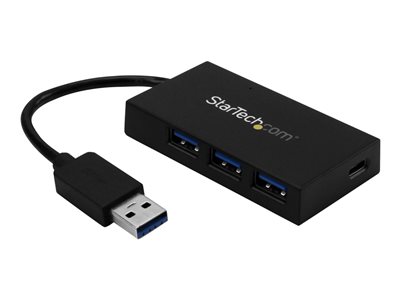 StarTech.com 4 Port USB 3.0 Hub, USB Type-A Hub with 1x USB-C & 3x USB-A (SuperSpeed 5Gbps), USB Bus or Self-Powered, Portable USB 3.1/USB 3.2 Gen 1 BC 1.2 Charging Hub w/ Power Adapter - Windows/macOS/Linux (HB30A3A1CSFS)