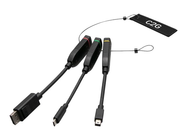 C2G Universal 4K HDMI Dongle Adapter Ring with Color Coded Mini DisplayPort, DisplayPort, and USB-C - video adapter kit - Mini DisplayPort / DisplayPort / HDMI / USB – foto 3