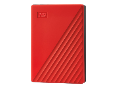 WD My Passport WDBPKJ0040BRD - Hard drive - encrypted - 4 TB - external (portable) - USB 3.2 Gen 1 - 256-bit AES - red