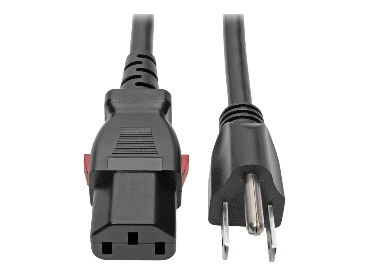 Tripp Lite NEMA 5-15P to C13 Computer Power Cord, Locking C13 Connector