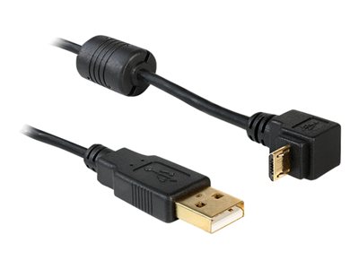 DELOCK USB Kabel A -> Micro-B 90° St/St 1.00m sw - 83148