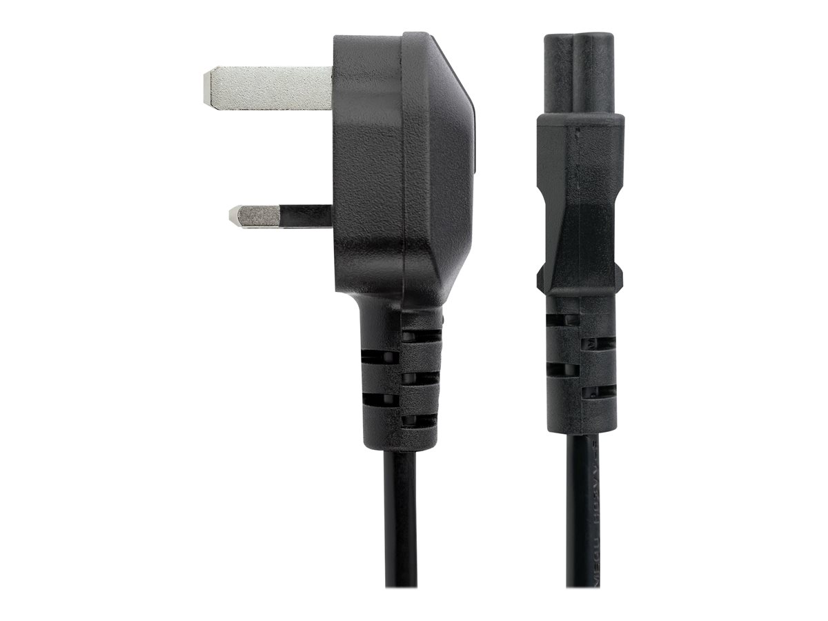 StarTech.com 6ft (2m) UK Laptop Power Cable, BS 1363 to C5 Clover Leaf, 2.5A 250V, 18AWG, Notebook/Laptop Replacement Cord, Printer Cable, UK Laptop Charger Cord, BS 1363 to IEC60320 C5 - Power Brick Cord - elektrický kabel - IEC 60320 C5 do BS 1363 - 2 m – foto 2