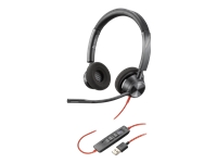 Poly Blackwire 3325 - Blackwire 3300 series - headset - on-ear - wired - active noise canceling - 3.5 mm jack, USB-A - black