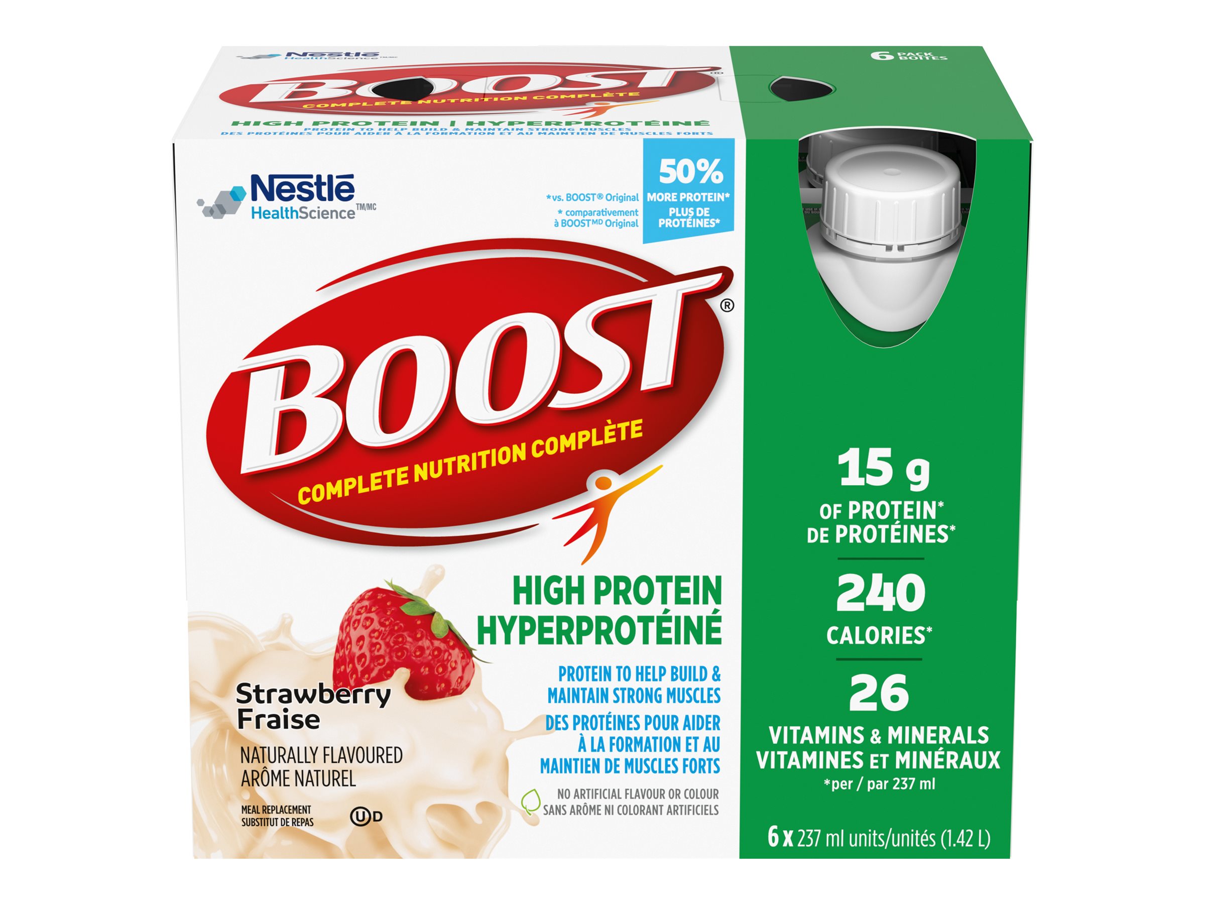 BOOST High Protein Drink Strawberry 6 x 237ml