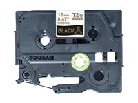 Ruban TZER334 12mm or / noir tissu non adhésif