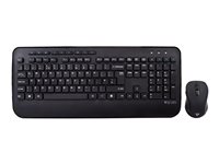 V7 CKW300UK - Keyboard and mouse set - wireless - 2.4 GHz - UK - black