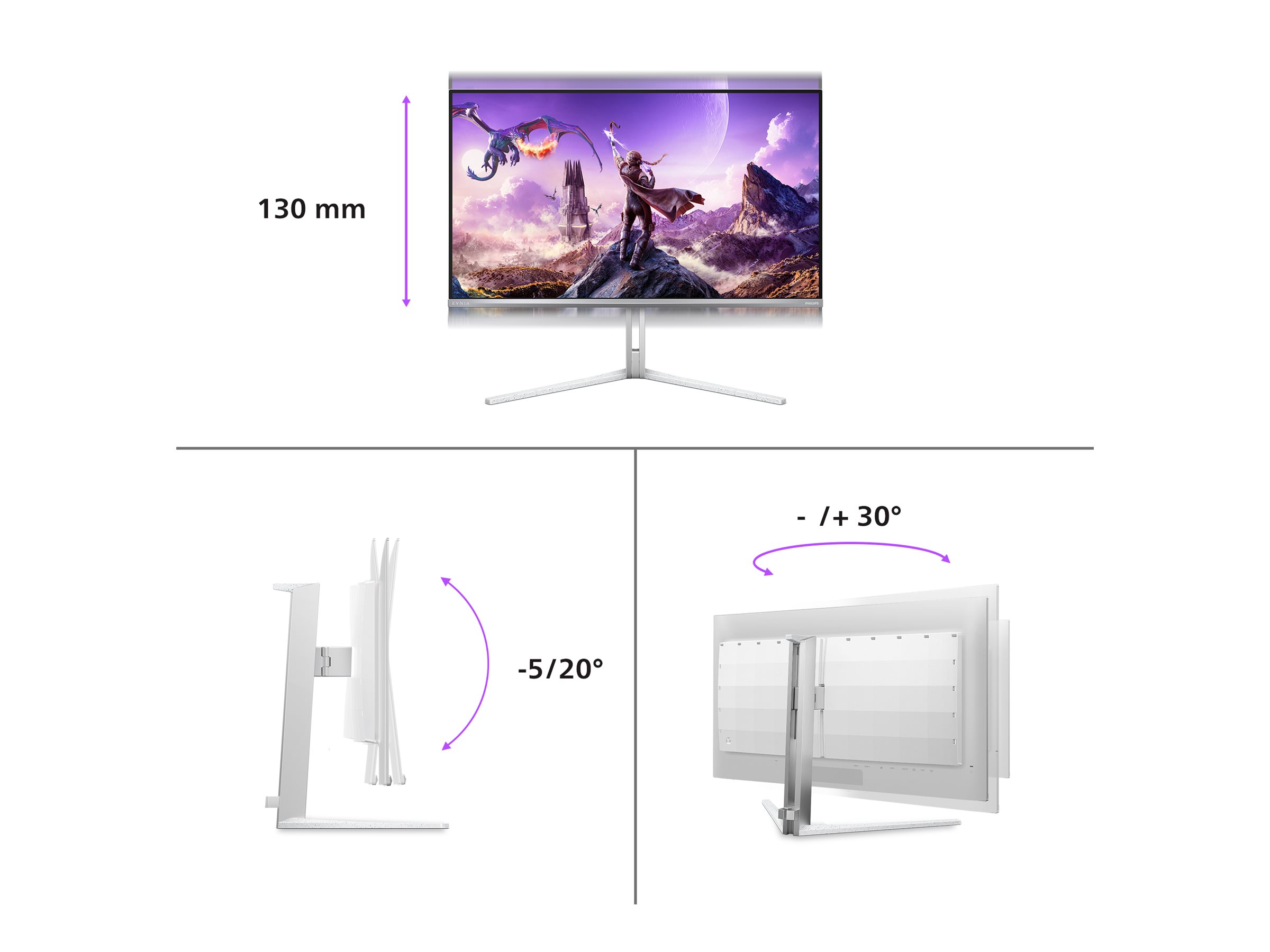 Philips Evnia 8000 32M2N8900 OLED monitor curved 32 Product shot Left-angle 79900