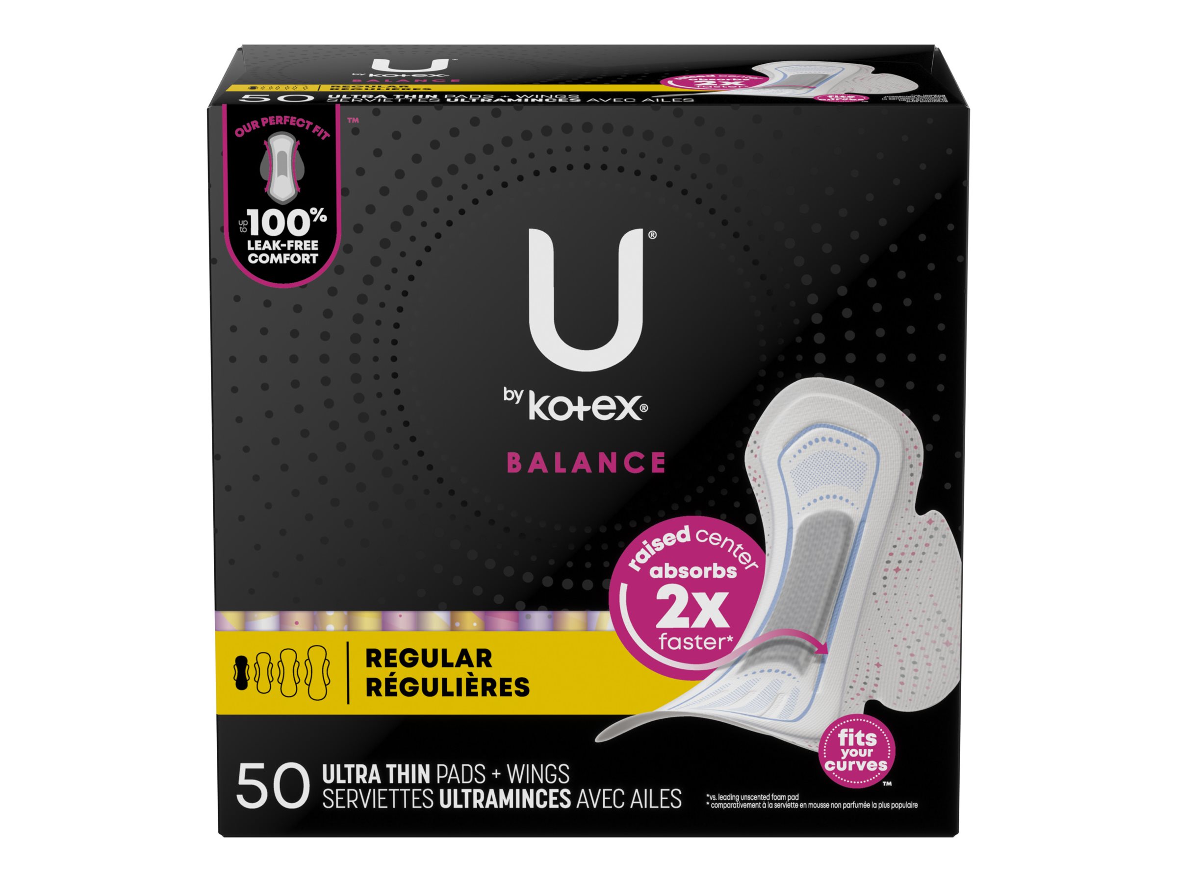 U by Kotex Balance Ultra Thin Sanitary Pad - Regular - 50 Count