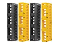 Tripp Lite SmartRack High-Capacity Vertical Cable Manager - Deep Double Finger Duct with Cover, Double Sided, 6 in. Wide, Yellow/Black, 7 ft. (2.2 m)