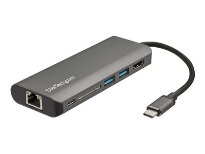 StarTech.com USB C Multiport Adapter, USB Type-C Travel Dock to 4K HDMI, 3x USB Hub, SD, GbE, 60W PD 3.0 Pass-Through, …
