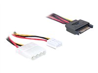 DeLOCK 15 pin Serial ATA strøm (male) - 4-PIN intern strøm 4-PIN mini-strømforsyningsforbinder (female) 30cm Strømforsyningsadapter