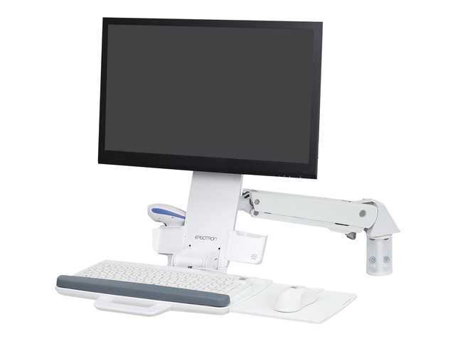 Image of Ergotron StyleView Sit-Stand Combo mounting kit - for LCD display / keyboard / mouse / barcode scanner - white
