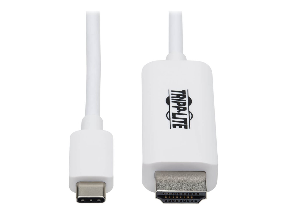 Tripp Lite USB-C to HDMI Adapter Cable (M/M), 4K, 4:4:4, Thunderbolt 3 Compatible, White, 6ft