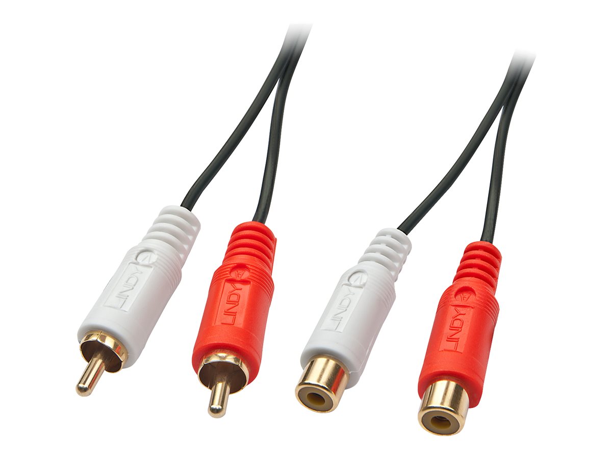 LINDY GOLD Audio Cable, Stereo, 2xRCA-2xRCA M-F, 10m, gold plated