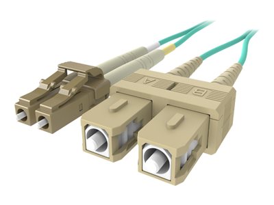 Belkin 5M Fiber Optic Cable: 10Gb Aqua Multimode LC/SC Duplex, 50/125 OM3