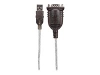 Manhattan USB-A to Serial Converter cable, 1.8m, Male to Male, Serial/RS232/COM/DB9, Prolific PL-2303RA Chip, Black/Silver ca