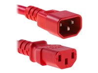 MicroConnect Strøm IEC 60320 C14 Strøm IEC 60320 C13 Rød 3m Forlængerkabel til strøm