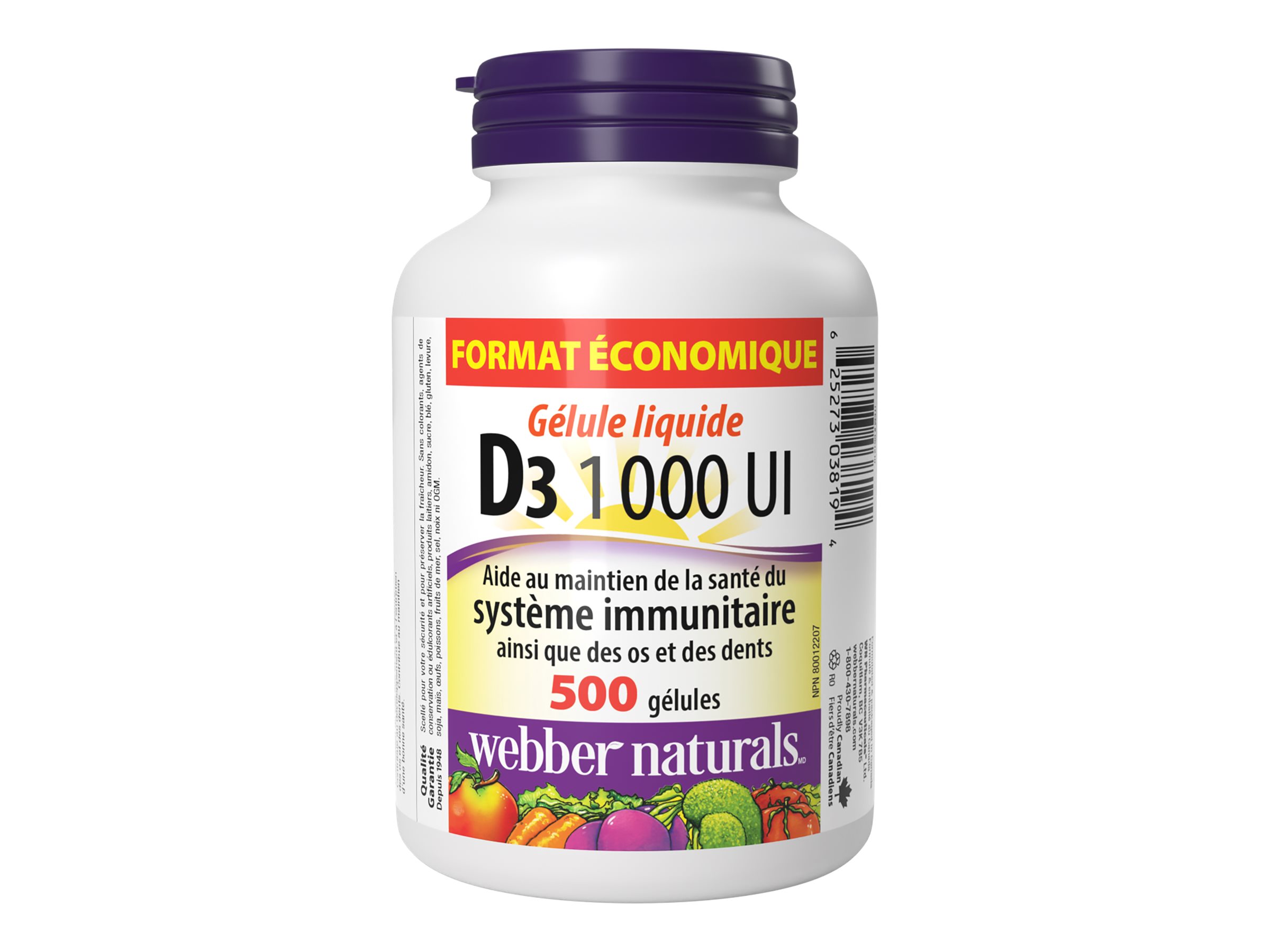 ber Naturals Vitamin D3 Softgels 1000 IU 500's