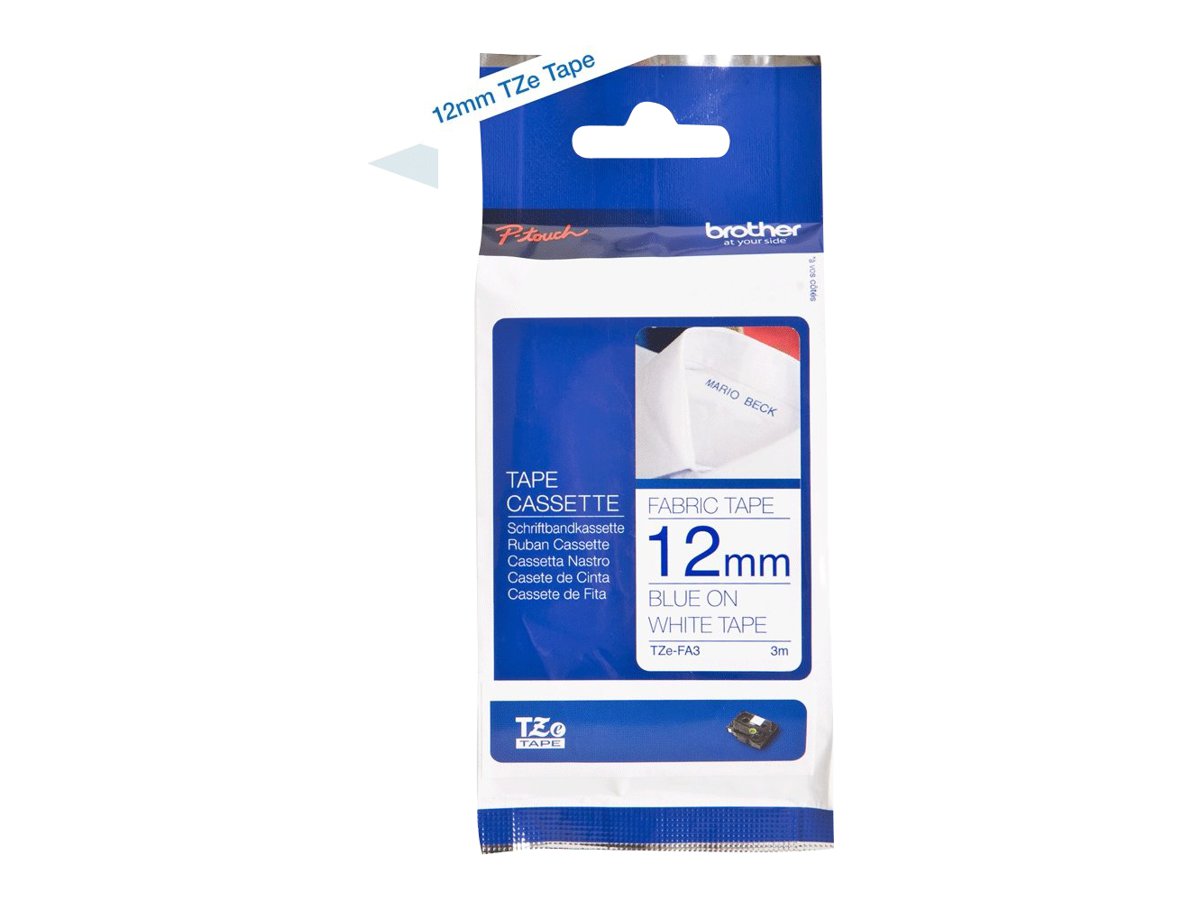 Ruban TZ textile 12mm bleu / blanc