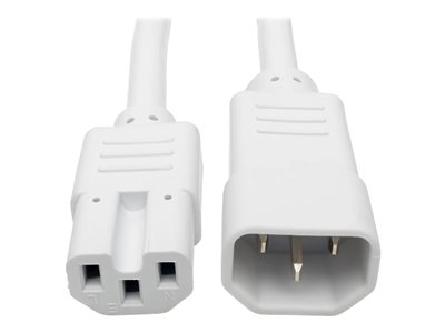Tripp Lite 3ft Heavy Duty Power Extension Cord 15A 14 AWG C14 C15 White 3'