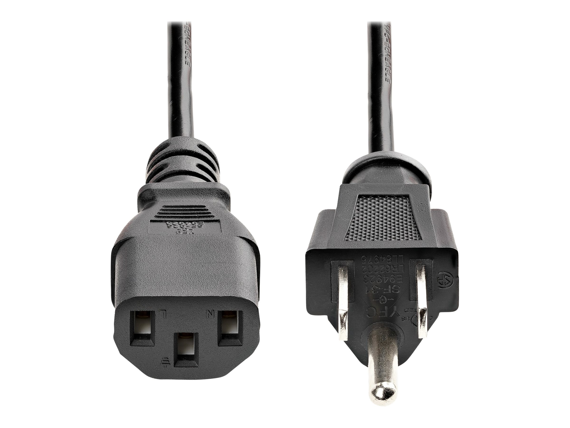 StarTech.com 3ft (1m) Heavy Duty Power Cord, NEMA 5-15P to C13 AC Power Cord, 15A 125V, 14AWG, Replacement Computer Power Cord, Monitor Power Cable, NEMA 5-15P to IEC 60320 C13 Power Cord