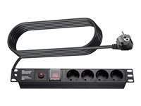 Vision Strømfordelingsenhed 4-stik Sort 1.8m