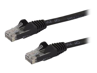 StarTech.com 3ft CAT6 Ethernet Cable, 10 Gigabit Snagless RJ45 650MHz 100W PoE Patch Cord, CAT 6 10GbE UTP Network Cable w/Strain Relief, Black, Fluke Tested/Wiring is UL Certified/TIA