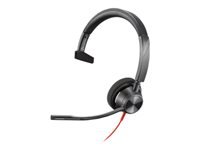 Poly Blackwire 3310-M - Blackwire 3300 series - headset - on-ear - wired - active noise canceling - 3.5 mm jack, USB-C - black - Certified for Microsoft Teams