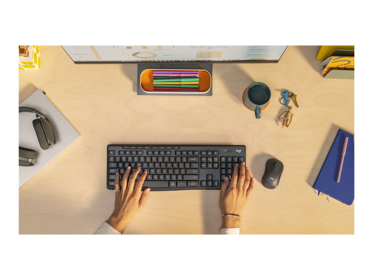 Logitech MK370 Combo for Business keyboard and mouse set QWERTY US graphite Input Product shot Front 79801