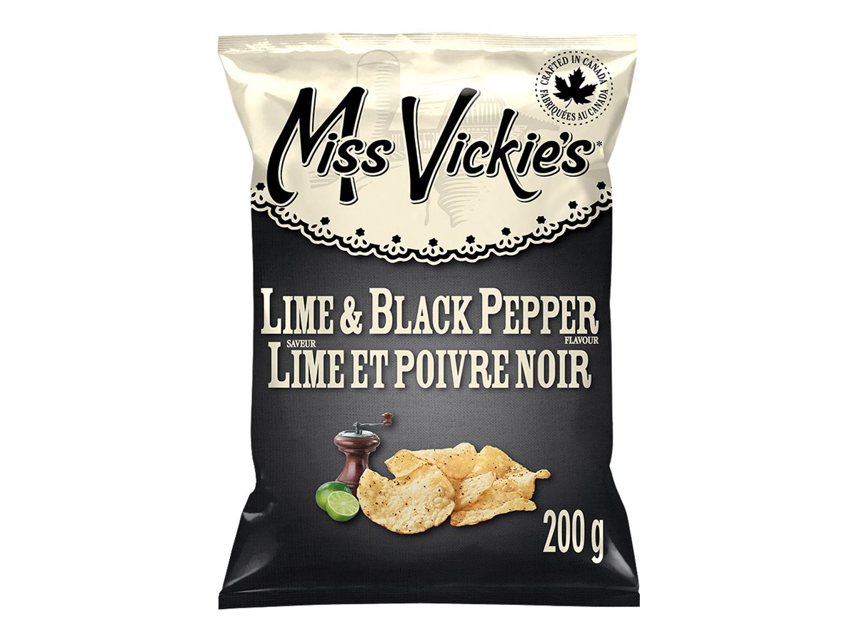 Miss Vickie's Potato Chips - Lime & Black Pepper - 200g