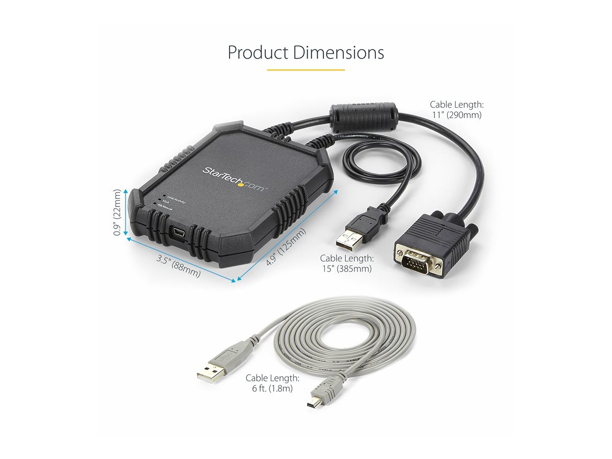 StarTech.com USB Crash Cart Adapter with File Transfer and Video Capture - Laptop to Server KVM Console - Portable & Rugged (NOTECONS02X) - přepínač KVM - 1 porty – foto 13