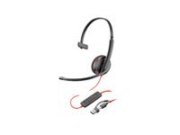 HP Poly Blackwire 3215 - Blackwire 3200 Series - headset - on-ear - wired - 3.5 mm jack, USB-C - black - Certified for Skype for Business, Avaya Certified, Cisco Jabber Certified, UC certified