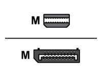 M-CAB Mini DisplayPort han -> 20 pin DisplayPort han 2 m Sort