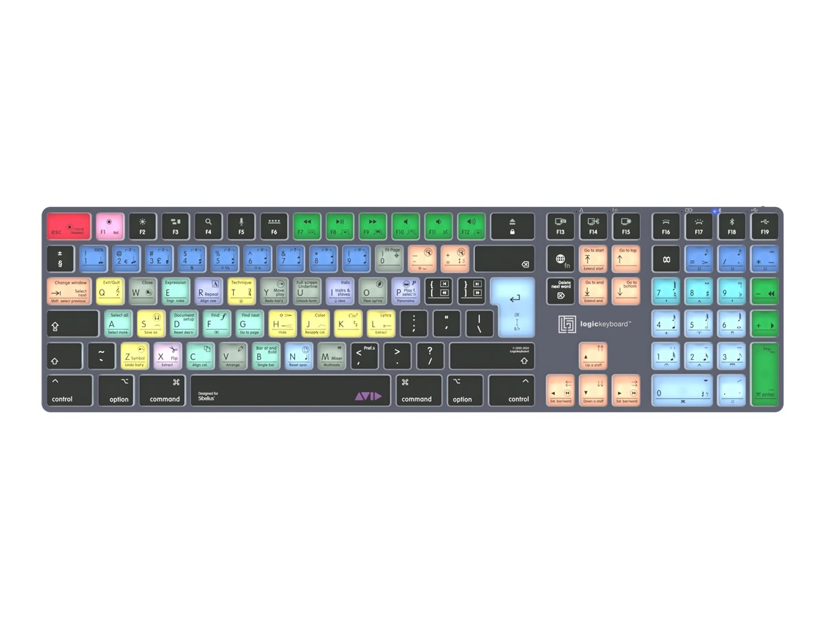 An image of LogicKeyboard Avid Sibelius TITAN - keyboard - Mac - QWERTY - UK - titanium grey Input Device