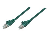 Intellinet Network Patch Cable, Cat5e, 0.25m, Green, CCA, U/UTP, PVC, RJ45, Gold Plated Contacts, Snagless, Booted, Lifetime 