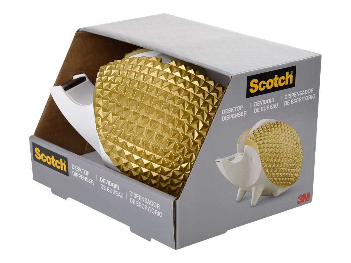 Scotch Designer Hedgehog Desktop Tape Dispenser - 19mm - Gold/White - C47-HEDGEHOG-G