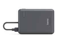 Hama "Travel" power bank - with cable - Li-pol - USB-C