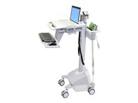 Ergotron StyleView EMR Laptop Cart, LiFe Powered cart - for notebook / keyboard / mouse / barcode scanner - grey, white, poli