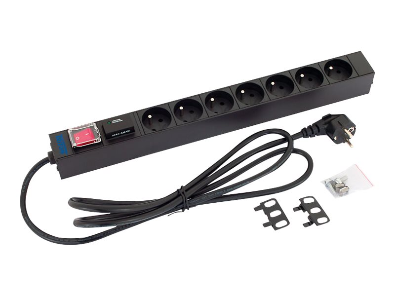 Triton 19'' rozvodný panel 1U 7xCZ bleskpojistka