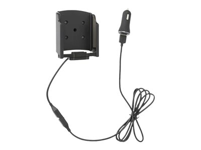 Brodit Holder for cellular phone tilt-swivel, pogo pins and cigarette lighter adapter black 